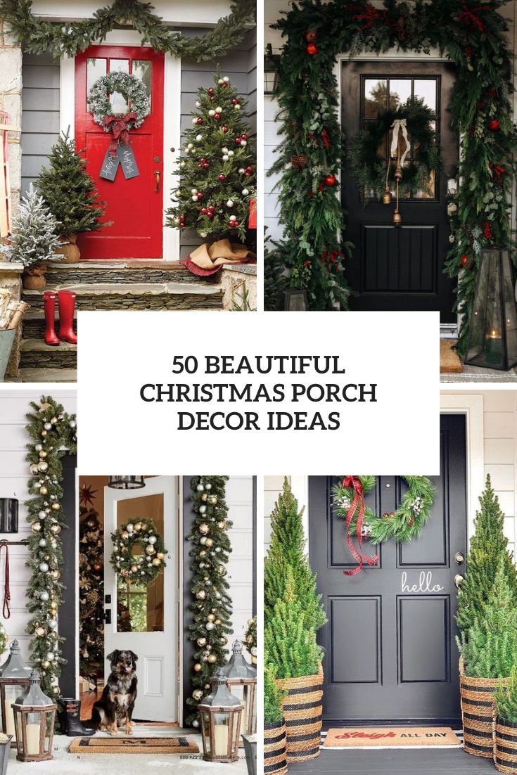 beautiful christmas porch decor ideas cover