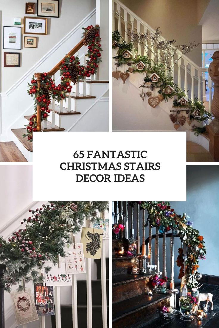 65 Fantastic Christmas Stairs Decor Ideas