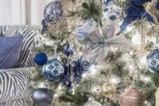 a shiny silver Christmas tree