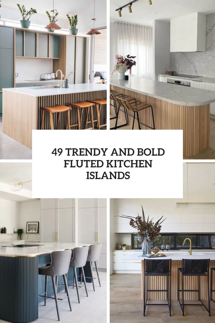 trendy and bold fluted kitchen islands cover