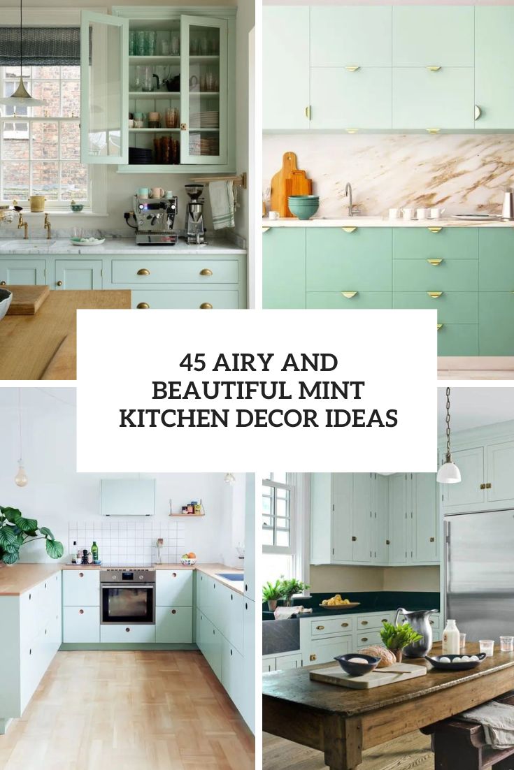 airy and beautiful mint kitchen decor ideas cover