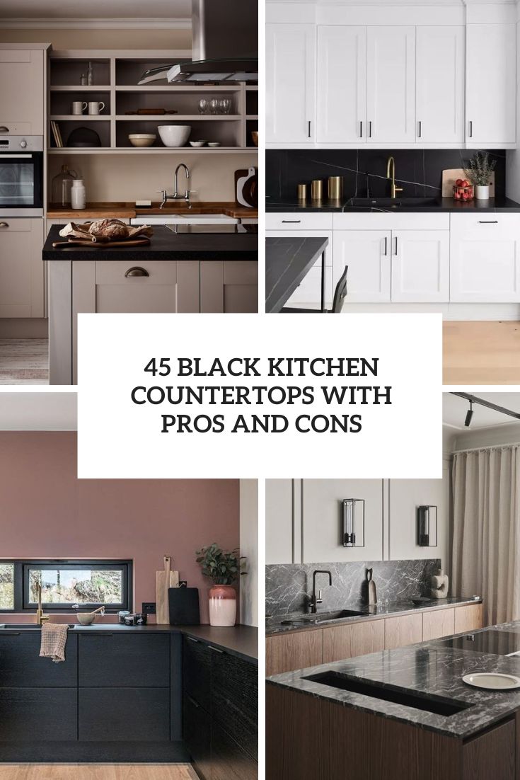 black kitchen countertops with pros and cons cover