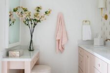 a cute pink bathroom design