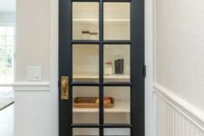 a stylish graphite grey French door to the pantry is a lovely idea to always see what’s in and if you have everything you need