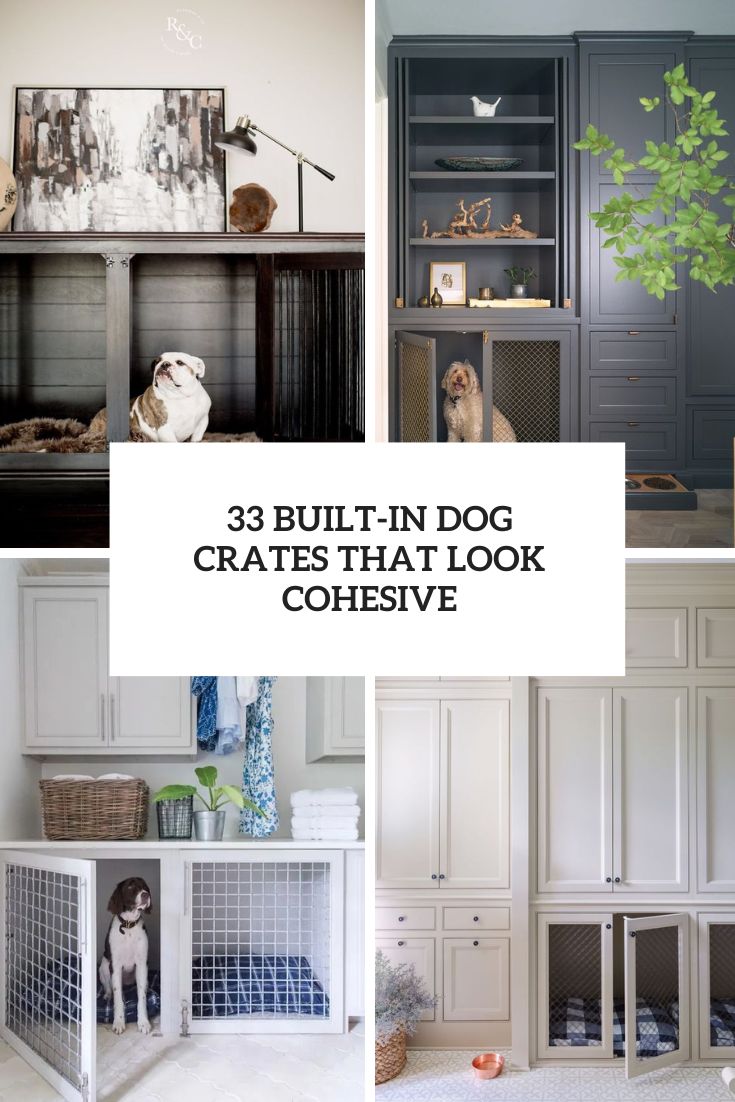 built in dog crates that look cohesive cover
