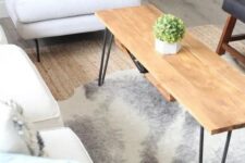 05 a cool and functional hairpin leg coffee table with an additional hidden shelf is a perfect solution for a boho or mid-century modern space