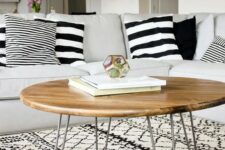 11 a hairpin leg coffee table will be a perfect match for a mid-century modern living room, it looks lightweight and chic