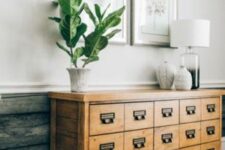 27 a light-stained file cabinet becomes a stylish credenza for a rustic or vintage-infused space, it looks very chic