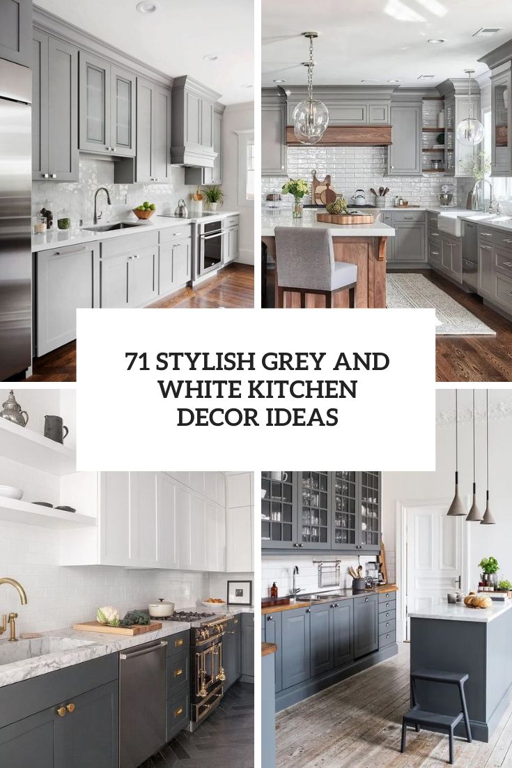 stylish grey and white kitchen decor ideas cover