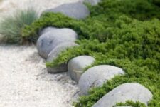 06 oversized rocks and white garden pathways create an Asian feeling in the garden making it all-natural yet manicured