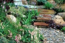 15 brick edging and a pebble path is a stylish idea – you’ll get a natural feel and a touch of well-grooming at the same time