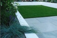 20 white concrete garden bed edging is a stylish idea with a minimalist feel, which will accent your plants