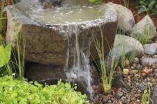 25 rock fountains are ideal for any garden, they are very natural and that water sound is relaxing