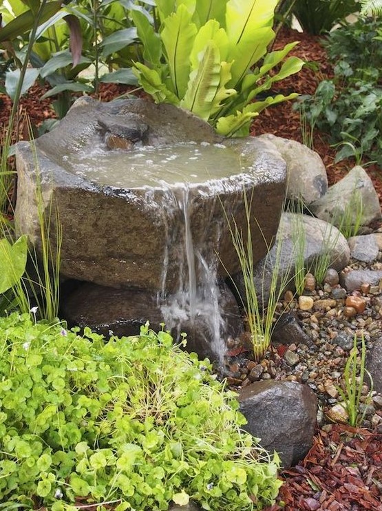 rock fountains are ideal for any garden, they are very natural and that water sound is relaxing