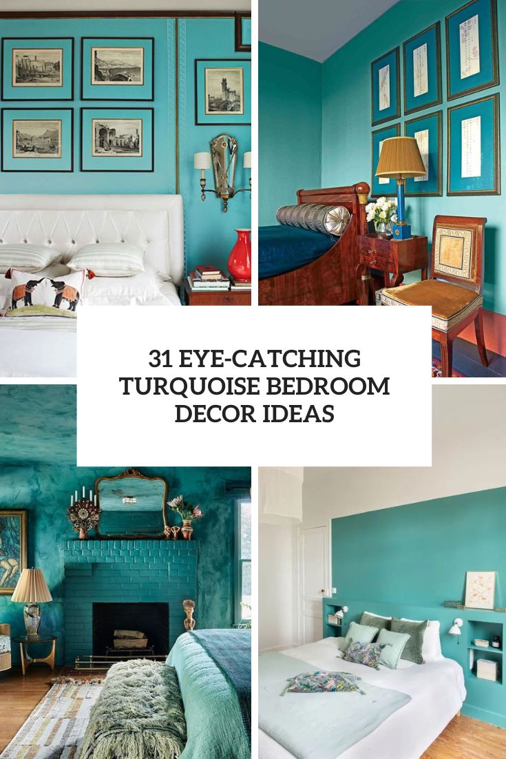 eye catching turquoise bedroom decor ideas cover