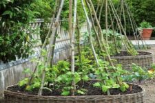 32 large basket covered garden beds for a cozy rustic feel in your garden, they fit both blooms and veggies