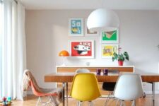 a lovely mid-century modern dining room