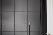 37 graphite grey paneled doors with small knobs will make your Pax wardrobe look very stylish and very modern