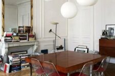 an elegant parisian dining space