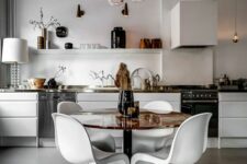 a contemporary white kitchen design