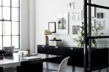 a stylish b&w home office design