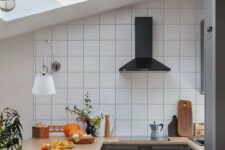 a lovely small attic kitchen design