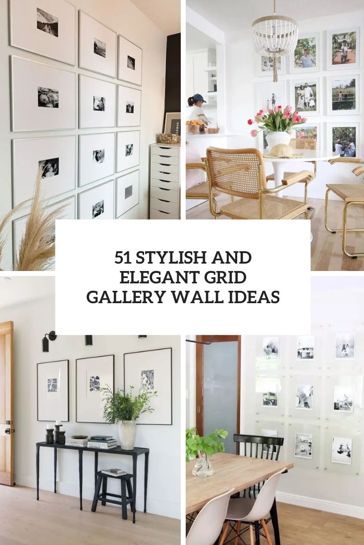 stylish and elegant grid gallery wall ideas cover