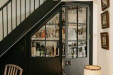 a lovely pantry behind French doors
