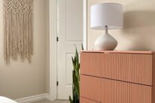 20 a lovely pink fluted dresser as a color touch to the neutral bedroom and a lovely piece with a trendy feel