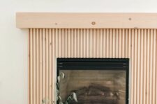 a stylish built-in fireplace