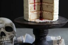 32 a four layer vanilla cake with Swiss buttercream and raspberry coulis is great for a vampire party