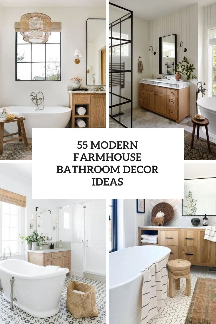 modern farmhouse bathroom decor ideas cover