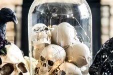 a gorgeous way to decorate for halloween with skulls