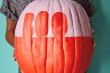 18 an oversized color block red and pink pumpkin with BOO letters is amazing for Halloween