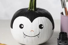 32 a cute and funny little monster pumpkin made using paints is a lovely solution for Halloween