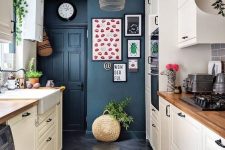 a stylish neutral tiny kitchen design