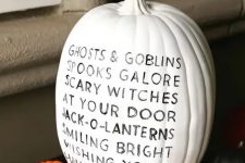 if you have no time for carving, take a pumpkin, paint it and draw something with a sharpie