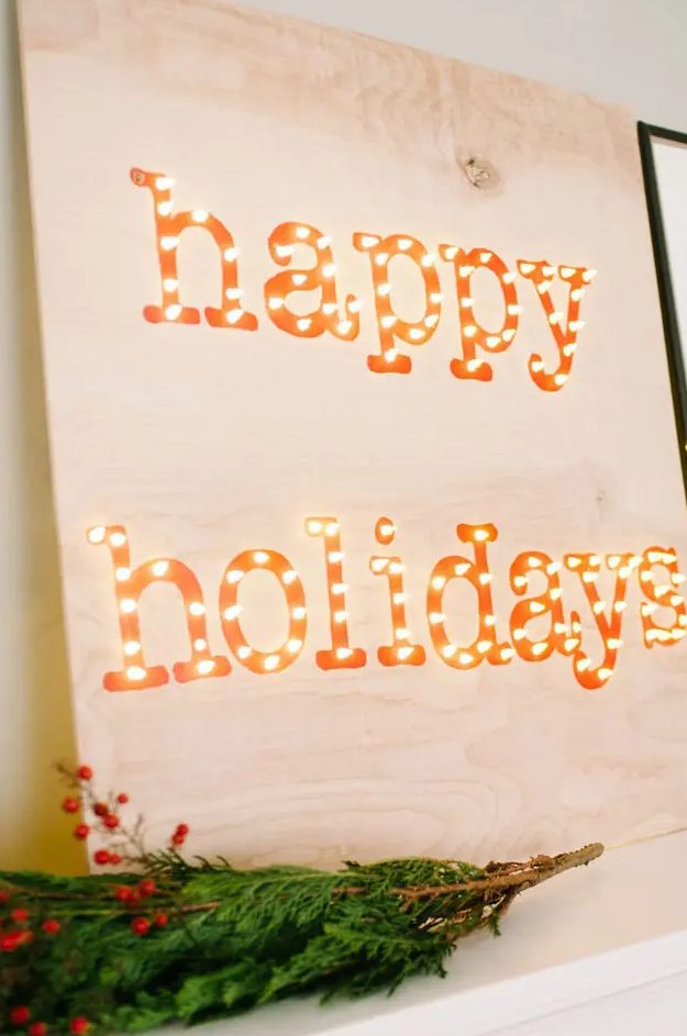 a gorgeous Happy Holidays marquee sign like this one will be a fantastic idea for any Christmas space