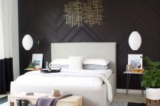a stylish b&w bedroom