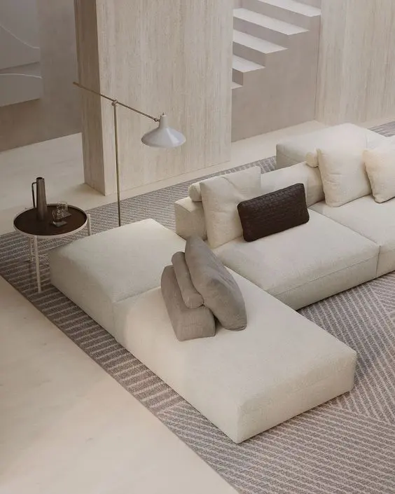 a modular sofa that includes a sofa and a bed part is a very functional solution for a living room