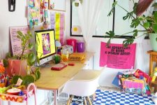 a stylish vibrant home office