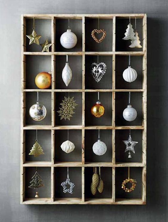 a lovely ornament stand with some pretty Christmas ornament can be your advent calendar or just a decoration
