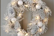 a cute white christmas wreath