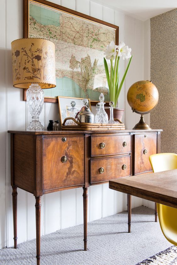 a rich-stained vintage credenza will be a fab addition to any living or dining room