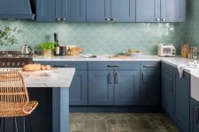 a gorgeous blue kitchen design