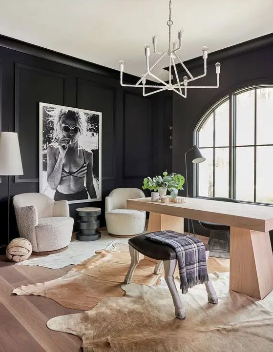 a stylish soot home office