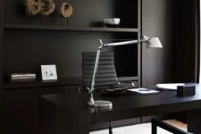 a moody minimalist home office design