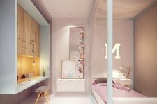 a lovely girl’s room with polka dot walls