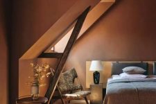 a stylish attic bedroom design
