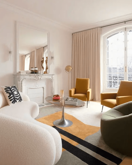 a cozy Parisian living room design